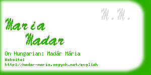 maria madar business card